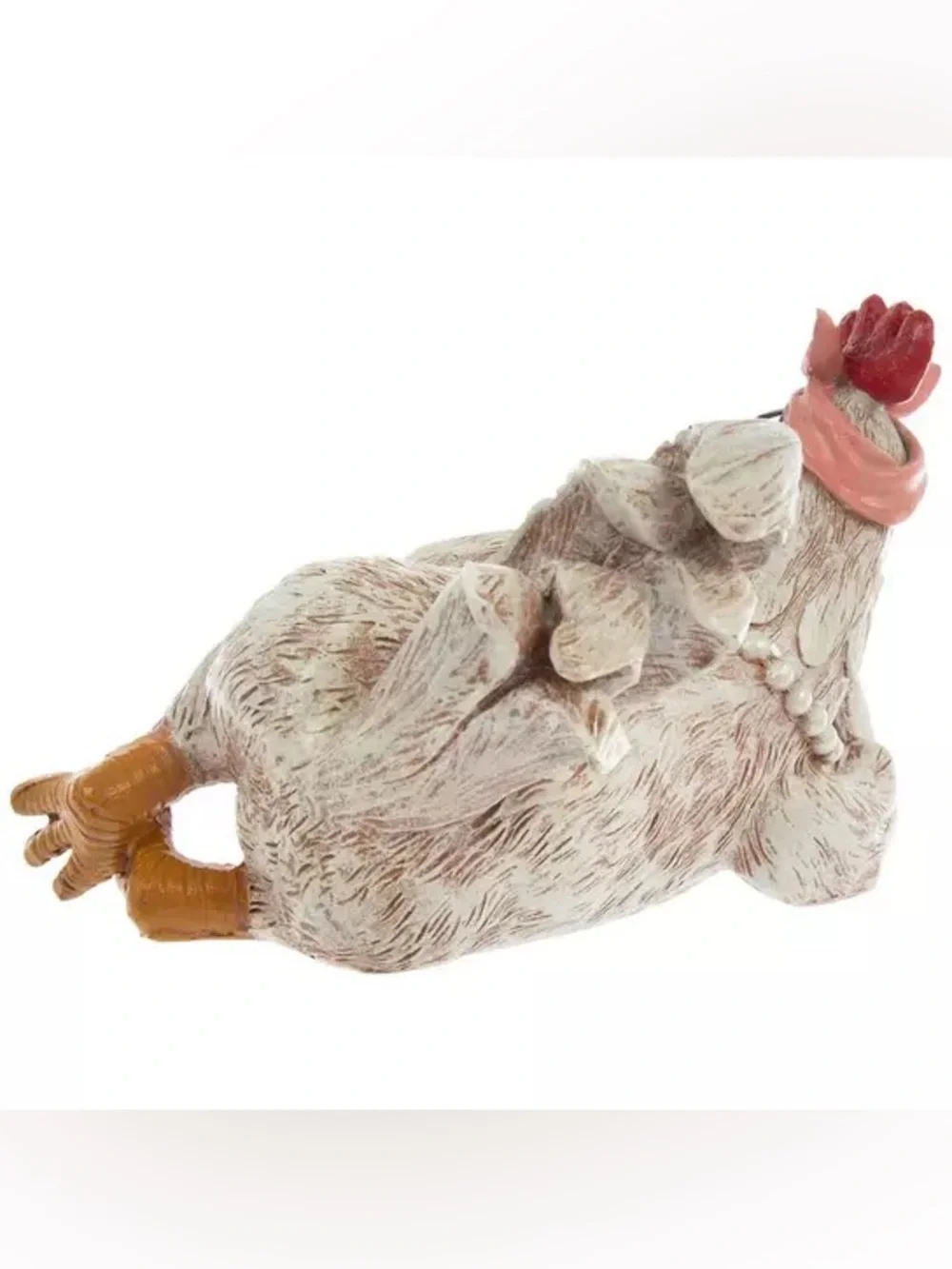 Hen With Glasses & Pearls Figurin